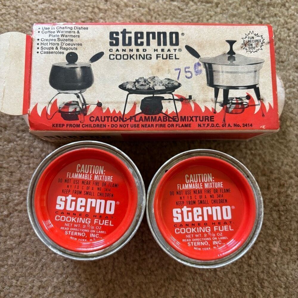Vintage Sterno Canned Heat Cooking Fuel